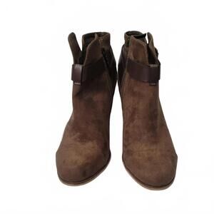 Limelight Jena Ladies Brown Faux Suede Ankle Boot 3.5in Block Heel Side ZipSize